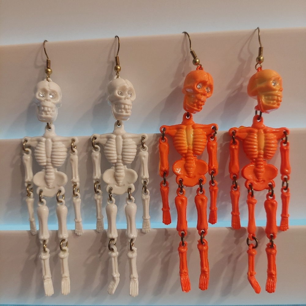 Jointed Skeleton Dangle Earrings NWOT